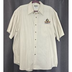 Walt Disney World‎ Mickey Cream Color Button Down Pocket Collared SZ XL